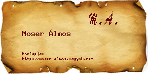 Moser Álmos névjegykártya